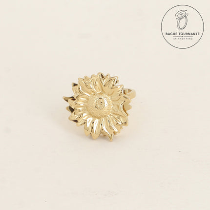 Bague rotative avec fleur tournante