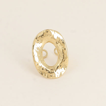 Bague large - grand ovale large, ajouré et texturé