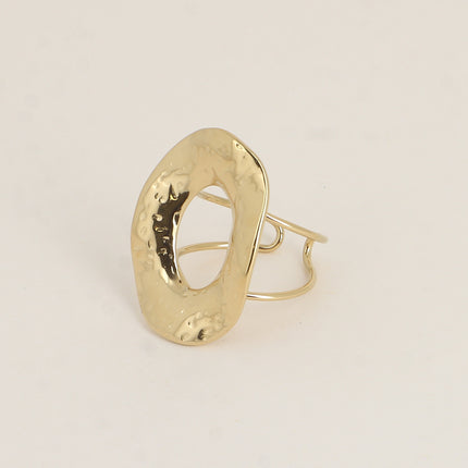 Bague large - grand ovale large, ajouré et texturé