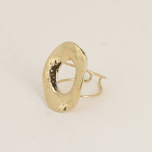 Bague large - grand ovale large, ajouré et texturé