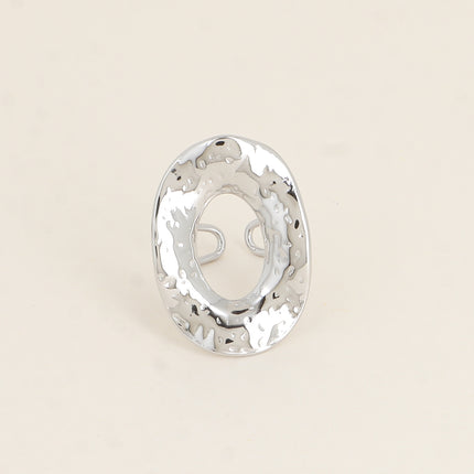 Bague large - grand ovale large, ajouré et texturé