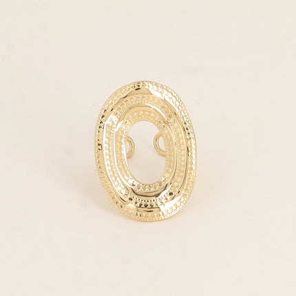 Bague large - grand ovale large, ajouré et milgrain