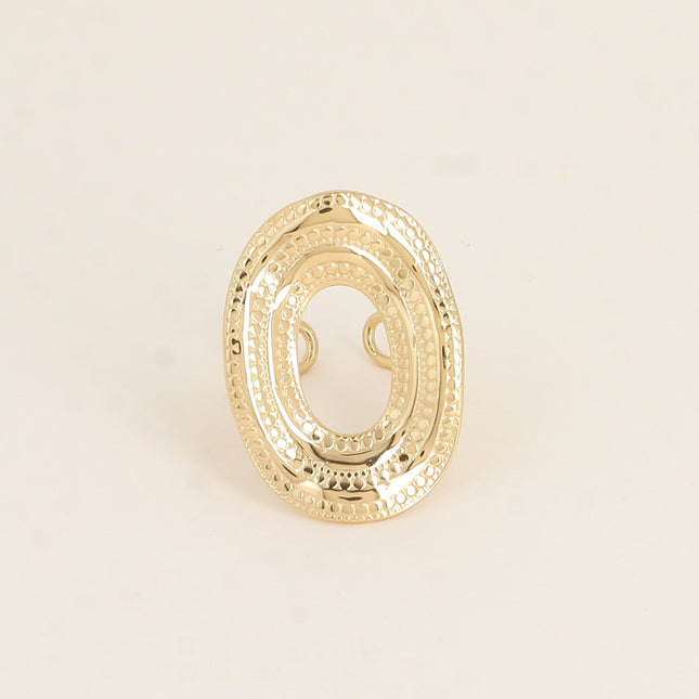 Bague large - grand ovale large, ajouré et milgrain