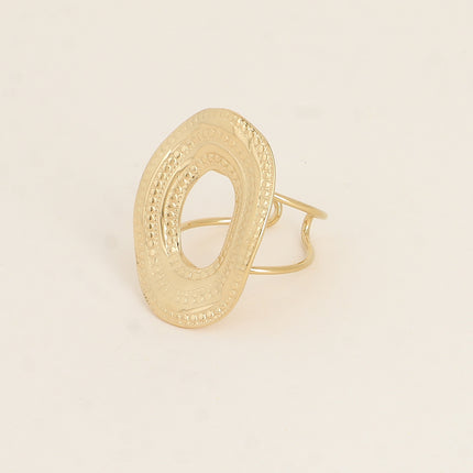 Bague large - grand ovale large, ajouré et milgrain