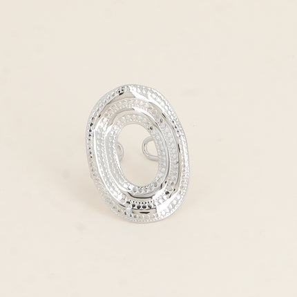 Bague large - grand ovale large, ajouré et milgrain