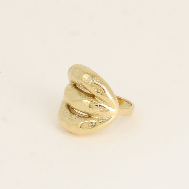 Bague - pièce bombée 3 rangs