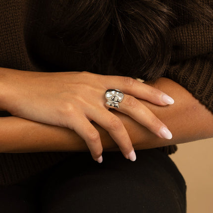 Bague - effet écaille martelé