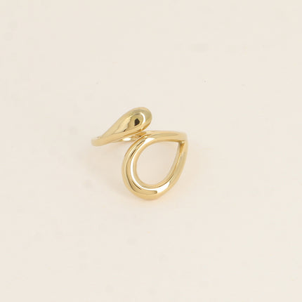 Bague ouverte - 2 gouttes dont une ajourée