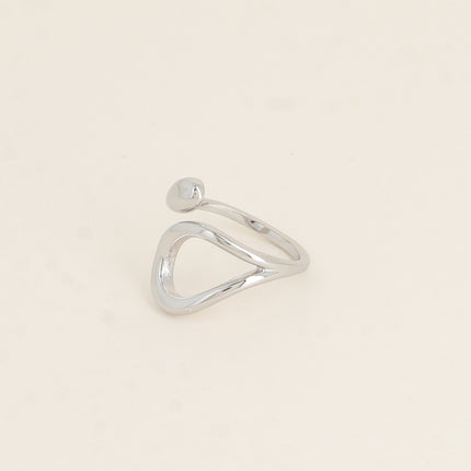 Bague ouverte - 2 gouttes dont une ajourée