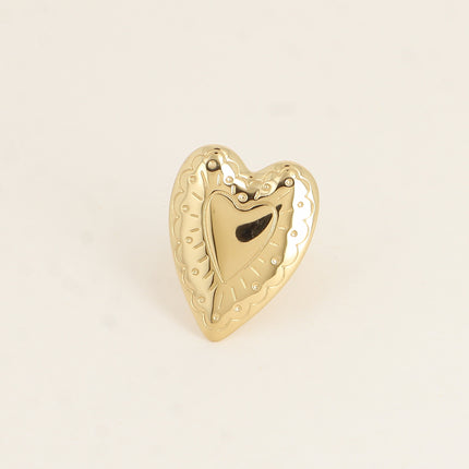 Bague - grand coeur avec gravures