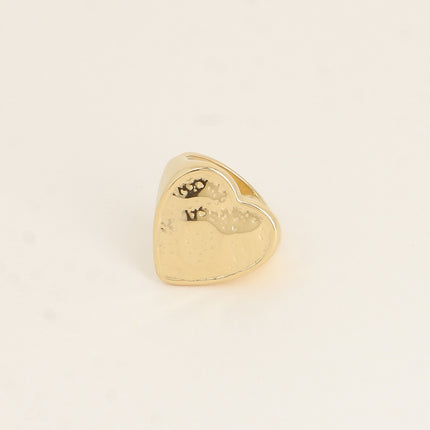 Bague - coeur effet écaille martelé