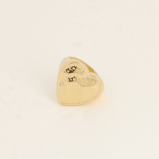 Bague - coeur effet écaille martelé