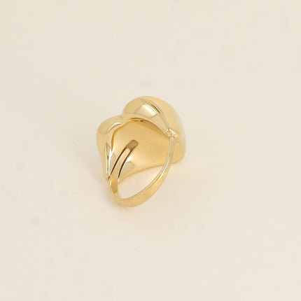 Bague - coeur effet écaille martelé
