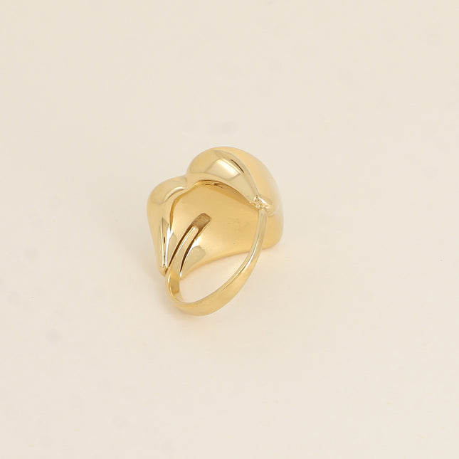 Bague - coeur effet écaille martelé