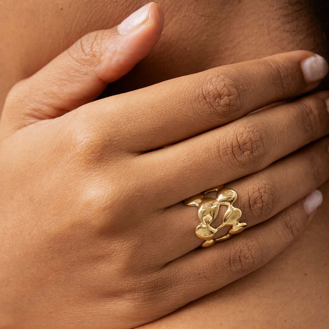 Bague large - petits ovales effet tâcheté