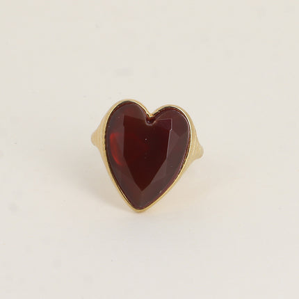 Bague - coeur en pierre naturelle