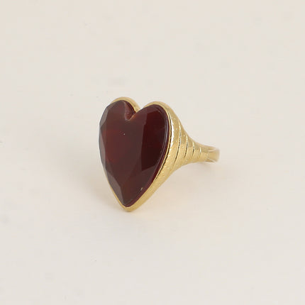 Bague - coeur en pierre naturelle