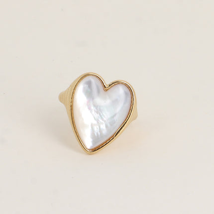 Bague - coeur en pierre naturelle