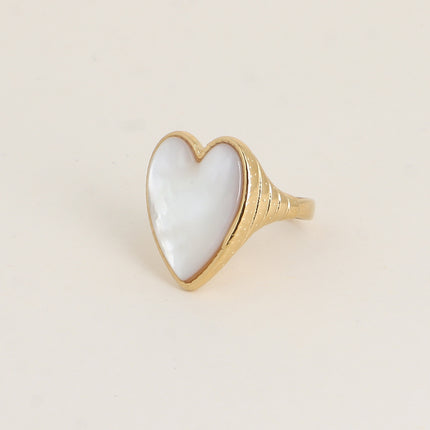 Bague - coeur en pierre naturelle