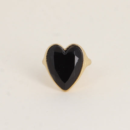Bague - coeur en pierre naturelle