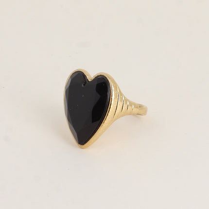 Bague - coeur en pierre naturelle