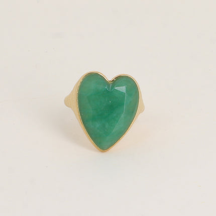 Bague - coeur en pierre naturelle