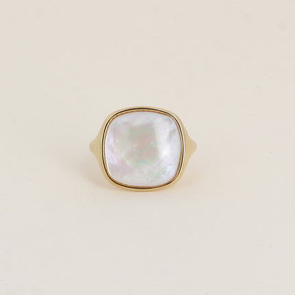 Bague - pierre naturelle taillée carrée