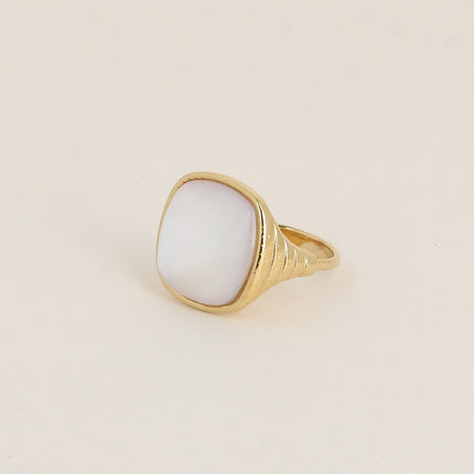 Bague - pierre naturelle taillée carrée