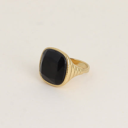 Bague - pierre naturelle taillée carrée