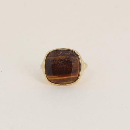 Bague - pierre naturelle taillée carrée
