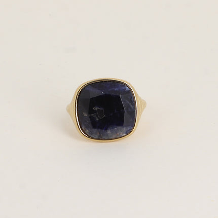 Bague - pierre naturelle taillée carrée