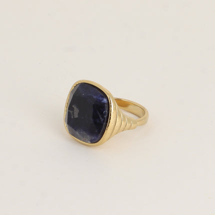 Bague - pierre naturelle taillée carrée