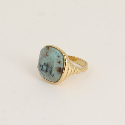 Bague - pierre naturelle taillée carrée