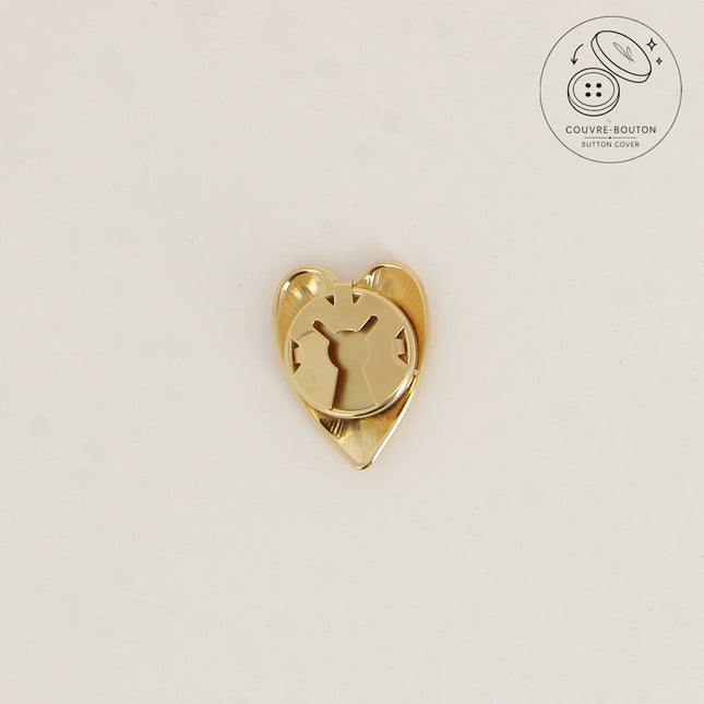 Couvre-bouton coeur en acier inoxydable