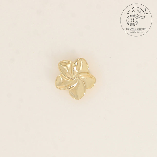 Couvre-bouton fleur en acier inoxydable