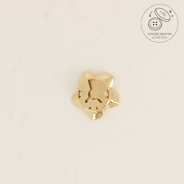 Couvre-bouton fleur en acier inoxydable
