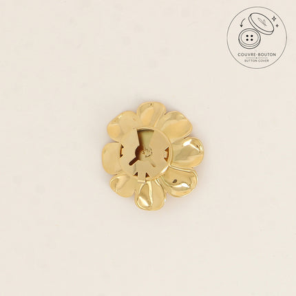 Couvre-bouton fleur en acier inoxydable