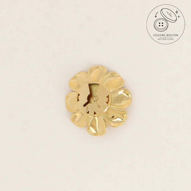 Couvre-bouton fleur en acier inoxydable