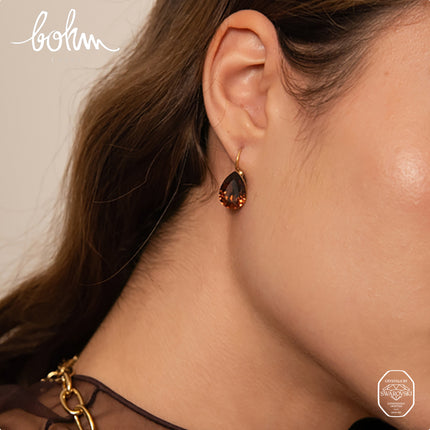 Boucles dormeuses Bertille - goutte et cristaux Swarovski®