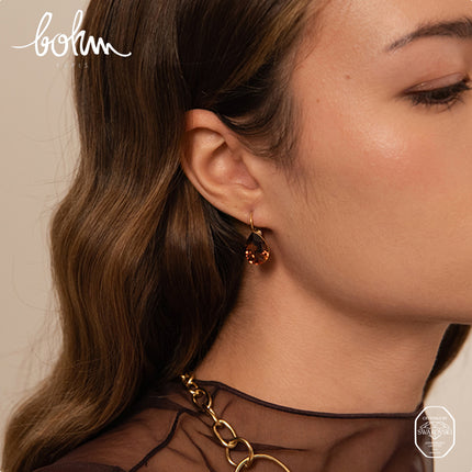 Boucles dormeuses Bertille - goutte et cristaux Swarovski®