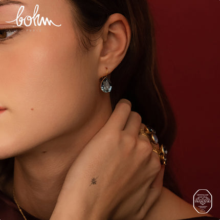 Boucles dormeuses Bertille - goutte et cristaux Swarovski®