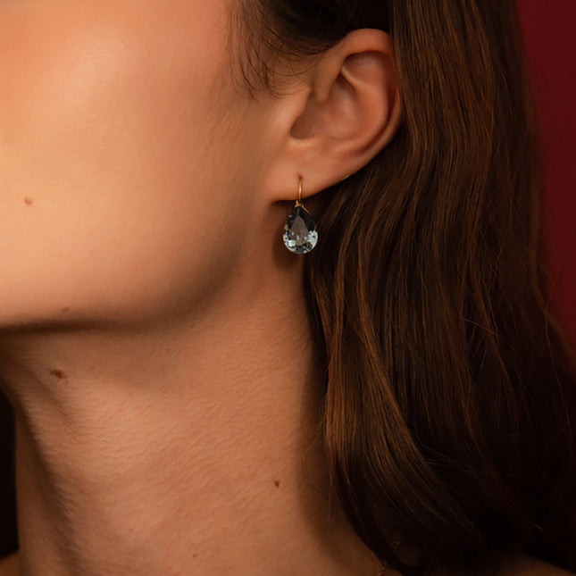 Boucles dormeuses Bertille - goutte et cristaux Swarovski®