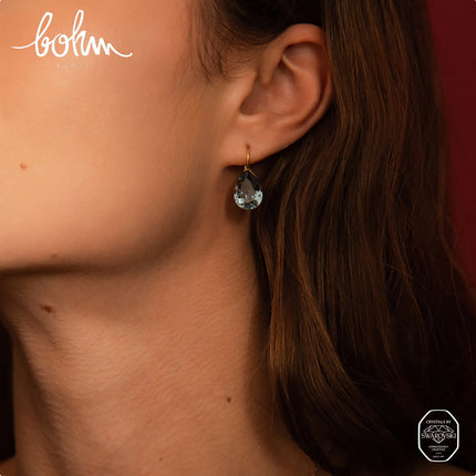 Boucles dormeuses Bertille - goutte et cristaux Swarovski®