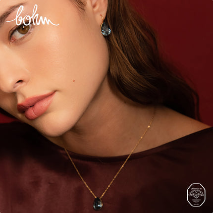 Boucles dormeuses Bertille - goutte et cristaux Swarovski®