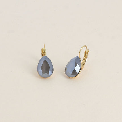 Boucles dormeuses Bertille - goutte et cristaux Swarovski®