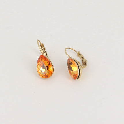 Boucles dormeuses Bertille - goutte et cristaux Swarovski®
