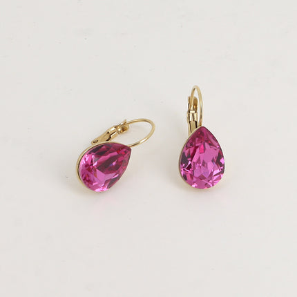 Boucles dormeuses Bertille - goutte et cristaux Swarovski®