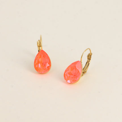 Boucles dormeuses Bertille - goutte et cristaux Swarovski®