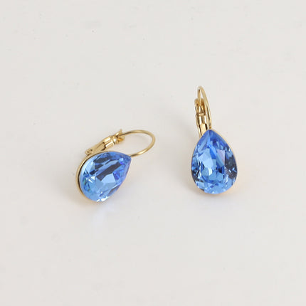 Boucles dormeuses Bertille - goutte et cristaux Swarovski®