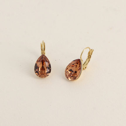 Boucles dormeuses Bertille - goutte et cristaux Swarovski®